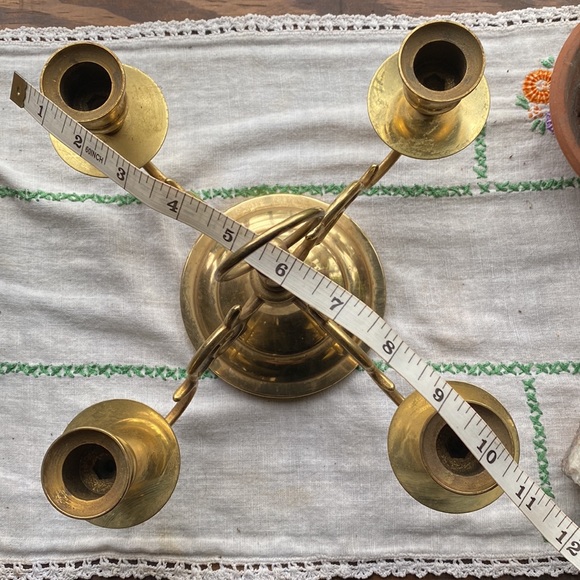 VTG Baldwin Solid Brass Forged in America Candelabra! Holds 4 Candlesticks! - Picture 9 of 10